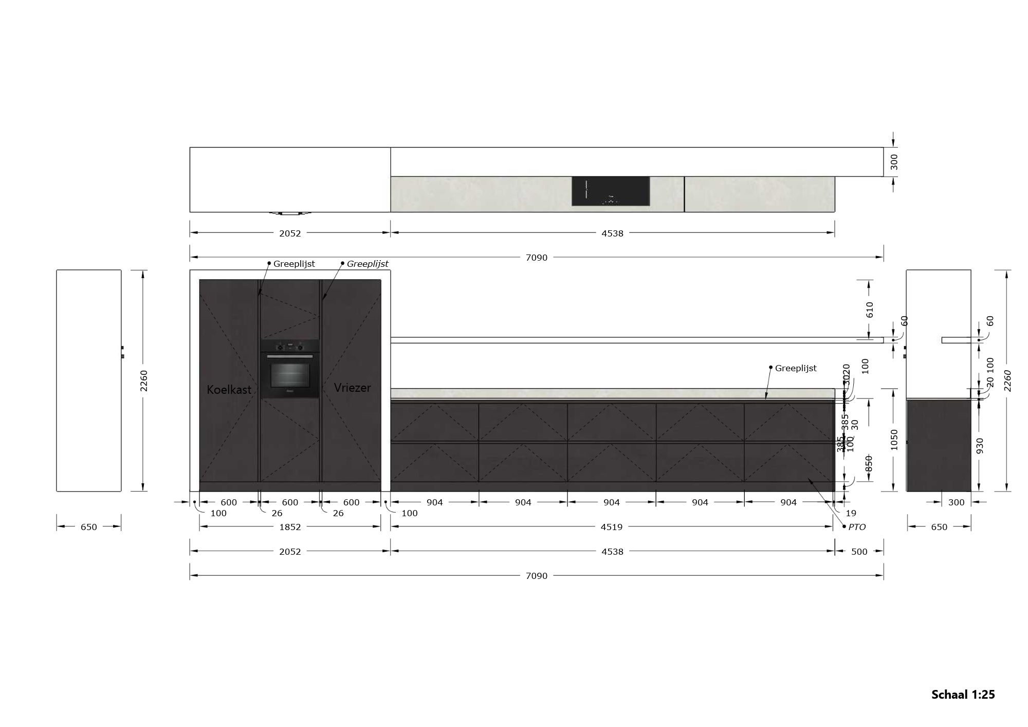 maatwerktekening keuken venhuizen